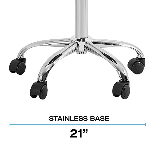Stool with Adjustable Foot Rest Rolling Chair (Set of 2) (Black)