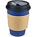 Glowcoast Disposable Coffee Cups With Lids - 12 oz To Go Coffee Cup (90 Pack). Travel Cups Hold Shape With Hot Drinks, No Leaks! Paper Cups with Insulated Sleeves Protect Fingers!