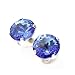 pewterhooter 925 Sterling Silver stud earrings for women made with sparkling Light Blue crystal from Swarovski®. London gift box. Hypoallergenic & Nickle Free Jewellery for Sensitive Ears