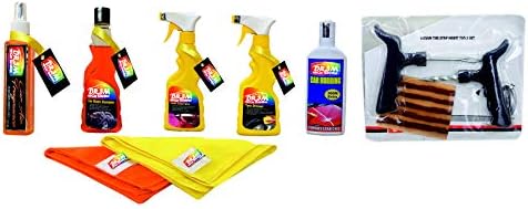 DR.3M A1174-CAR AIR FRAGNANCE Sandal 200ml+TYRE Dresser 250ML+CAR WASH Shampoo 250ML+Leather Dresser 250ML+CAR RUBBING 100GM+Microfiber Cloth Yellow, Orange+ Panchar kit DR.3M A1174-CAR AIR FRAGNANCE Sandal 200ml+TYRE Dresser 250ML+CAR WASH Shampoo 250ML+Leather Dresser 250ML+CAR RUBBING 100GM+Microfiber Cloth Yellow, Orange+ Panchar kit