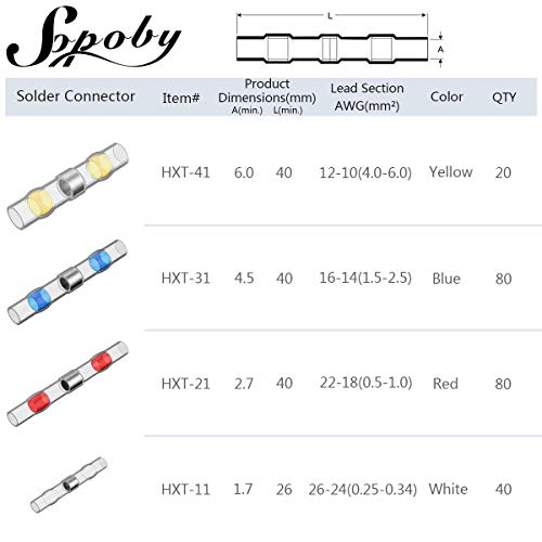 3 220PCS+Solder+Seal+Wire+Connectors