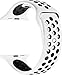 Yearscase Apple Watch Band 42MM, Soft Silicone Replacement Band for Apple Watch Series 3, Series 2, Series 1, Sport , Edition, M/L Size - White / Black