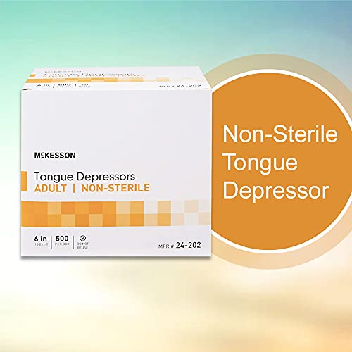 McKesson Tongue Depressor, NonSterile, Wooden, Adult, 6 in, 5000 Count