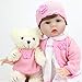 Aori Realistic Reborn Baby Doll 22 Inch Lifelike Weighted Reborn Baby Girl Doll with White Bear Accessories
