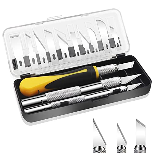 16 PCS Precision Craft Knife Set Exacto Knife Kit with 13 Sharp Art