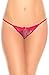 Laura Women's G-String Adjustable Thong Lace Over Fabric Printed