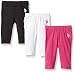 U.S. Polo Assn. Baby Girls' 3 Pack Jersey Spandex Legging Pant, Medium Pink, 6/9 Months