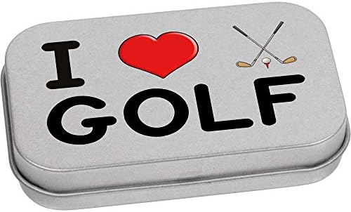80mm 'I Love Golf' Metal Hinged Tin / Storage Box (TT00003686)