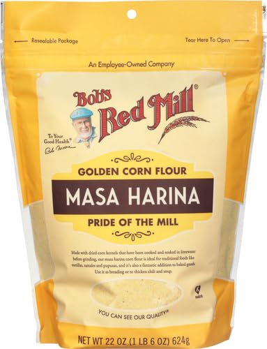 BOB’S RED MILL GOLDEN MASA HARINA CORN FLOUR, 22OZ (PACK OF 4) – VEGAN, KOSHER