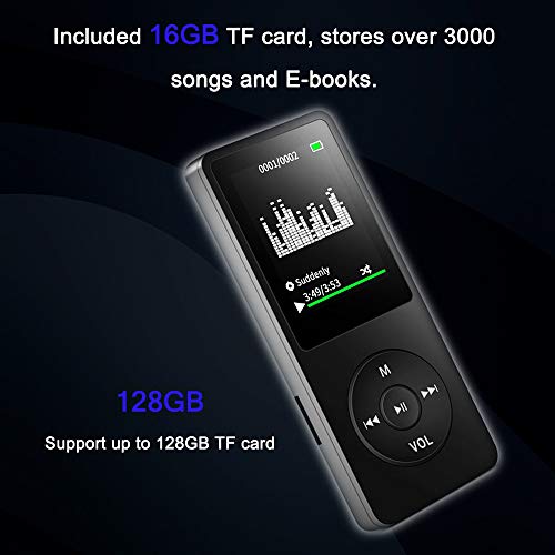 MP3 Player, Dyzeryk Music Player with 16GB Micro SD Card, Ultra Slim Music Player with Buildin
