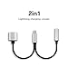 2in1 Lightning Adapter for iPhone,MINIMALISM Lightning Charger and 3.5mm Earphone Cable Adapter [No Music Control] for iPhone 7/7 Plus/6s/6/5s/5 -Silver