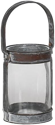 Hill's Imports Decorative Lantern,  Metal and Glass,  3-Pound