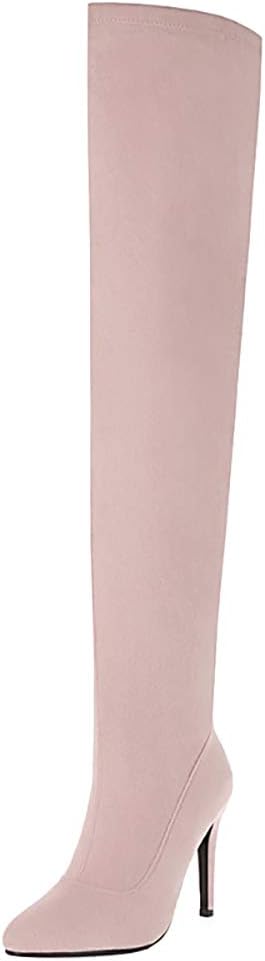 BeiaMina Women Fashion Stiletto Over The Knee Boots Half Zipper