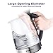Topwit Electric Kettle Water Heater Boiler, Glass Cordless Tea Kettle 2 Liter with LED Light, Stainless Steel Inner Lid and Bottom, Fast Heating with Auto Shut-Off and Boil Dry Protection