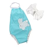 Newborn Baby Girl Sky Blue Bodysuit Cute Rabbit Romper Jumpsuit Outfits (0-3 Months)