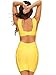 Alice & Elmer Women's Rayon Sleeveless Bodycon Deep V Neck Cut Out Midi Bandage Club Party Dress