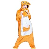 Itopfox Adult Animal Pajamas - Kangaroo One Piece Plush Cosplay Onsies Sleepwear(Plush Toy Included)