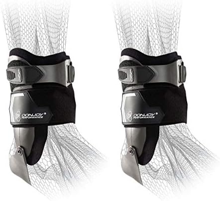 DonJoy Performance Bionic Stirrup Ankle Braces (Right and Left Pair), Maximum Medial Lateral Ankle Support, Low-Profile Rigid Brace, Adjustable - Black, Medium - Value Bundle