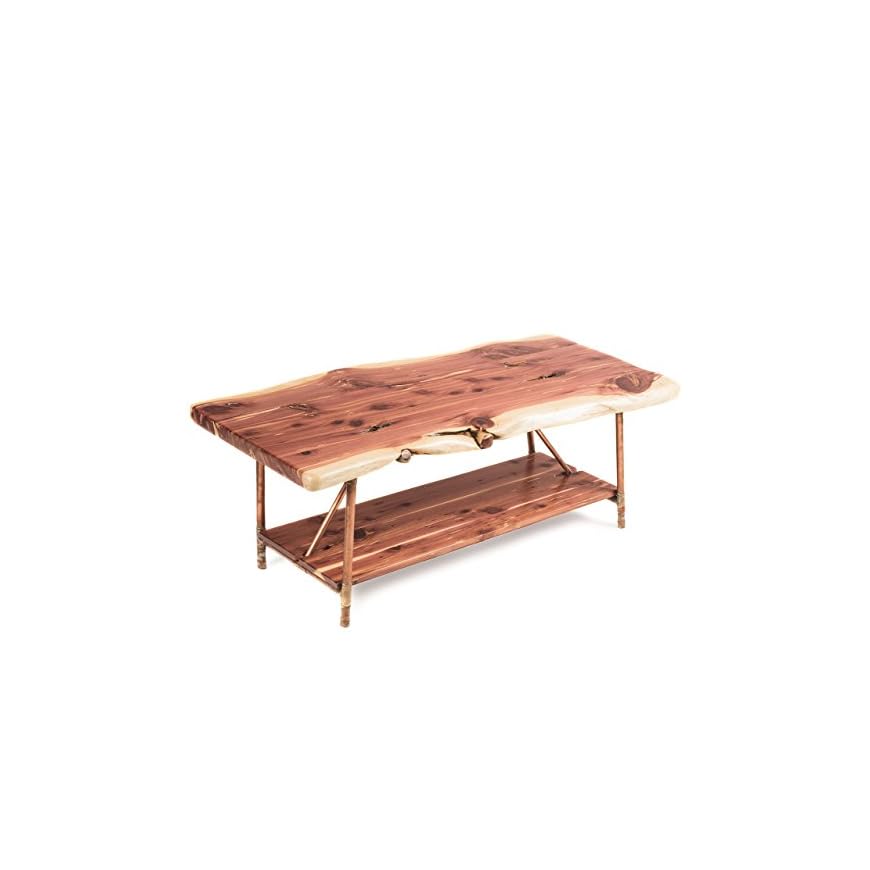 Niangua Furniture Live Edge Rustic Coffee Table Cedar Wood Metal