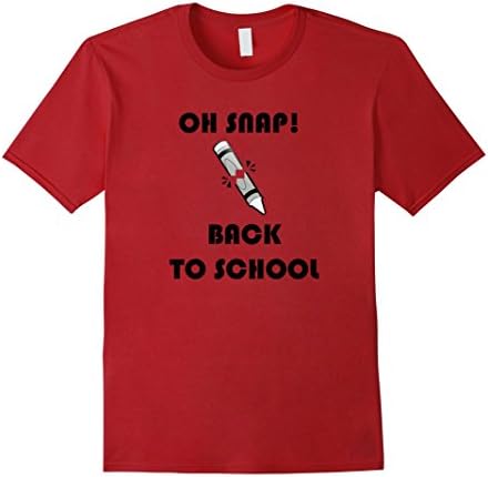 Mens Oh Snap! Crayon Back To School Time Humor T-Shirt XL Cranberry