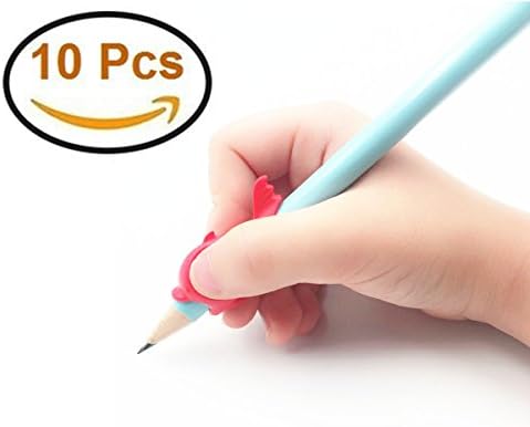 Pencil Grips for Kids,Lenboken New Durable Design Ergonomic Vividly Fish Style Colored Pencil Training Grip Holder Handwriting Claw Aid For Children or Kindergarten or Toddler or kids (10PCS) (10 pcs)