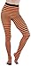ToBeInStyle Women's Colorful Opaque Striped Tights Pantyhose Stocking Hosiery - Black/Neonorange - One Size