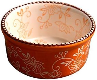 Cvghnfk Bowls Hand-painted ceramic tableware creative floral ceramic dinnerware dishes dish bowl household meters (Color : Orange, Size : 10X5CM)