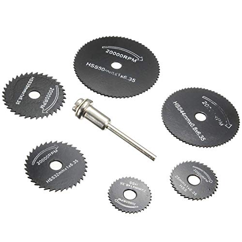 6pcs 1/8" HSS High Speed Steel Circular Saw Blades For Dremel Fordom Drills Rotary Tool W/Shank by Lukcase ... - Thumbnail 7
