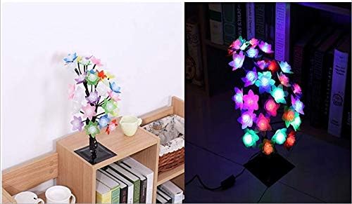 Breewell New Waterproof Auto Color Changing 26 Light LED Rose Flower Tree Desk-Top Light Height 13-Inch (Multicolor)