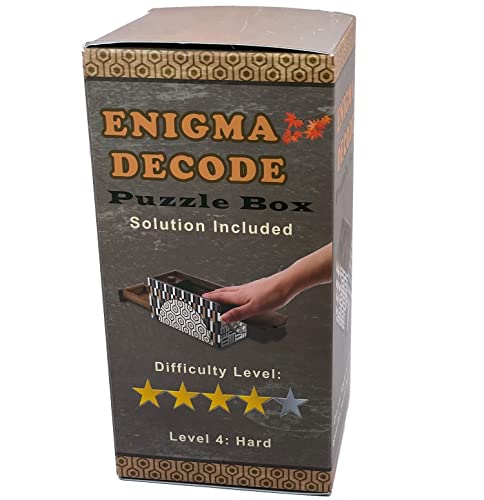 Enigma Decode Secret Puzzle Box - Money and Gift Card Holder in a Wood Magic Trick Lock with Two Hidden Compartments Brainteaser