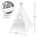 EasyGoProducts EGP-TeePee-003 Indoor Tee Pee Tent - Play Teepee Tent for Kids with Five Wood Poles & Carry Bag, White