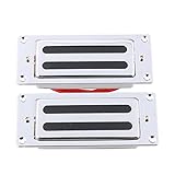 LYWS Mini Humbucker Pickups Bridge Neck Set for Electric Guitar Parts Chrome