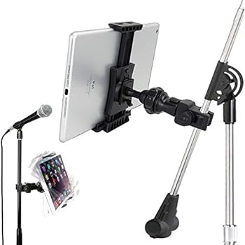 Accessory Basics QuickLock Microphone Music Mic Stand Pole bar Mount for Apple ipad Pro Air Mini Galaxy Tab S9 S10 Note iPhone 11 Pro XR XS MAX X 8 Plususe with All 7-12 Tablet & Smartphones