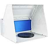 ABEST Airbrush Spray Gun Paint Booth Kit,Paint Booth with Powerful Fan,2-layer Filter,7.5” Turn Tables for Painting Model Cra