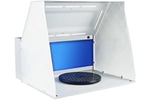 ABEST Airbrush Spray Gun Paint Booth Kit,Paint Booth with Powerful Fan,2-layer Filter,7.5” Turn Tables for Painting Model Cra