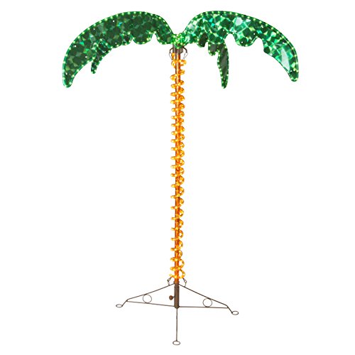 Deluxe Tropical LED Rope Light Palm Tree with Lighted Holographic Trunk and Fronds (4.5 foot)