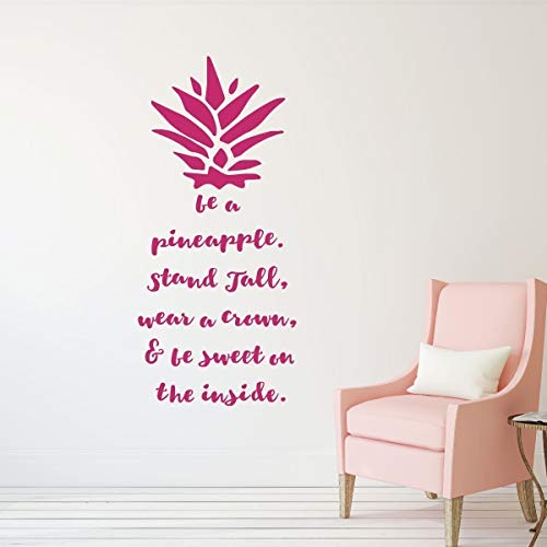 Be A Pineapple Wall Decal - Removable Vinyl Sticker with Hawaiian Tropical Pineapple Design - Living Room, Kitchen, Dining Room, Bedroom Decor - Thumbnail 2