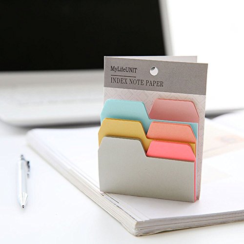 Divider Sticky Notes 90 Ruled Notes with 6 Color and Size, 4 Pack Index Self Stick Notes Take Notes and Mark Pages for Home Office School