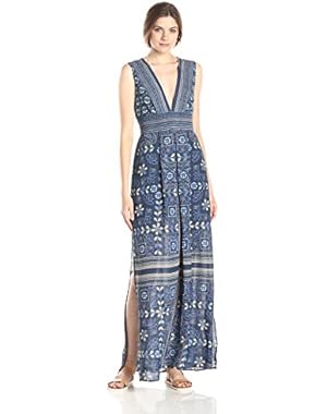 BCBGMAXAZRIA Women's Elyza Printed Sleeveless Maxi Dress