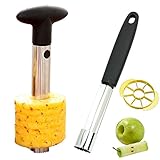 Pineapple & Apple Corer,Good Grips Precision Stainless Steel 3-in-1 Pineapple Cutter Peeler Slicer With Durable Non-Slip Handle Essential For Home Kitchen by Techfeed(Pack of 3)