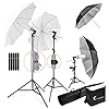 LimoStudio, 700W Output Lighting Series, LMS103, Soft Continuous Lighting Kit for White and Black Umbrella Reflector…