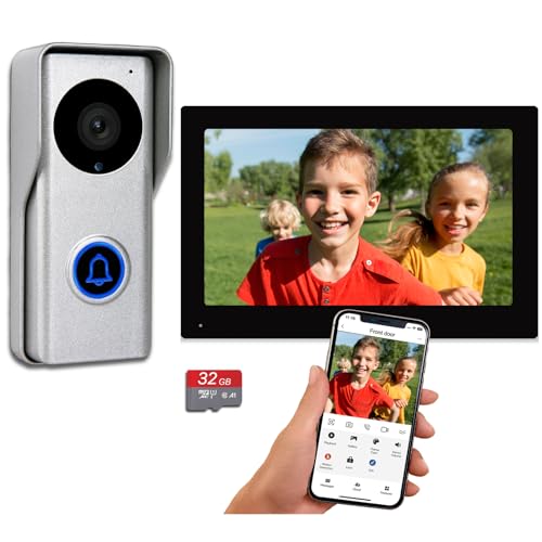Photo 1 of WiFi Video Intercom System, Video Doorbell Camera with Monitor Wireless, All Metal 1080P IR Camera, 7 Inch Touch Screen Support Tuya APP, 2 Way Audio, Video Recording for Smart Home Door Phone