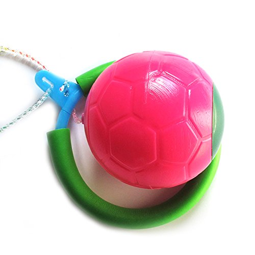 Chige 1pcs Skip Balls Ankle Jumping Skipping Toy Assorted Colors Swing Balls - Great Kids Fitness Game for Boys Girls and Adult (pink)