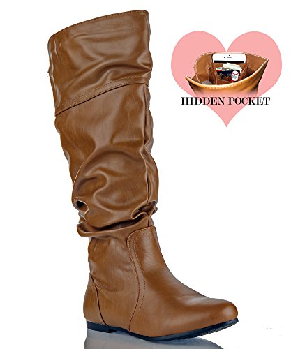 Rf room of fashion touched-11 boots (tan pu size 9)