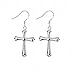 KOREA-JIAEN Fashion Jewelry S925 Sterling Silver Plated Base Dangle Earrings (Cross)