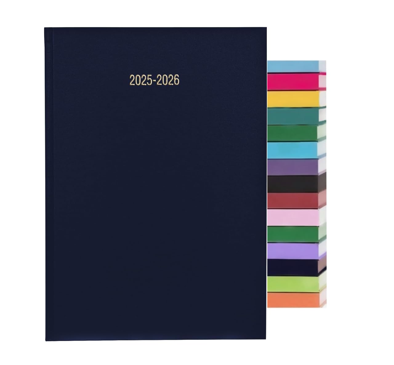 Top Sale 2025-26 A4 Week To View Academic/Mid-year Diary with Hard Cover and Matching Ribbon- Blue