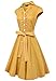 Anni Coco Women's 1950s Cap Sleeve Swing Vintage Party Dresses Yellow Small