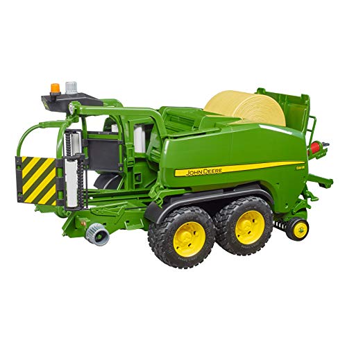 bruder 2032 John Deere Presswickelkombination C441R Traktor Rundballen Presswickel, Grün – Bild 3