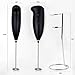 Milk Frother Handheld Battery Operated Electric Foam Maker for Coffee,Latte,Cappuccino,Hot Chocolate,Durable Drink Mixer Stainless Steel Whisk Include Stainless Steel Stand