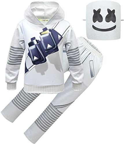 Boys Halloween Cosplay DJ Hoodie Sets with Full Head Masks